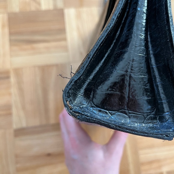 Vintage Black Snakeskin Patterned Purse - Picture 6 of 9